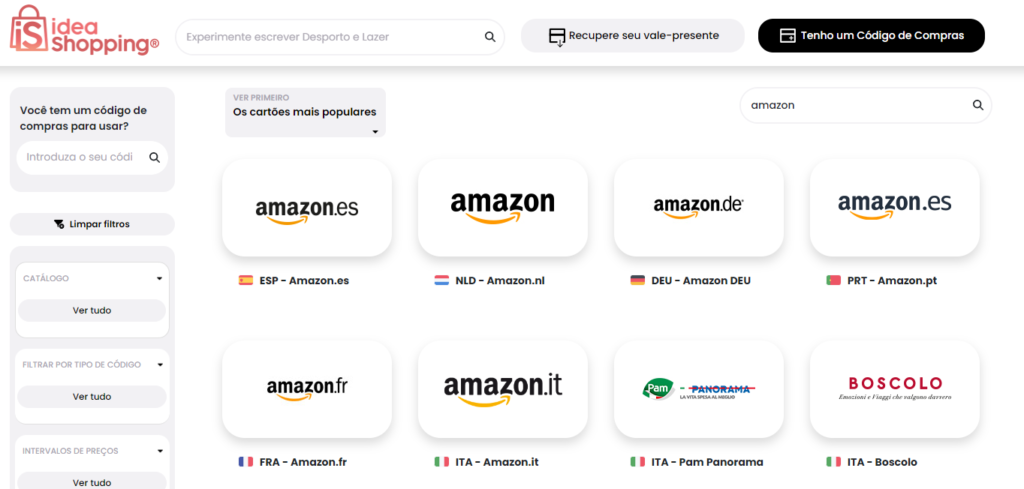 Poupar na Amazon idea shopping